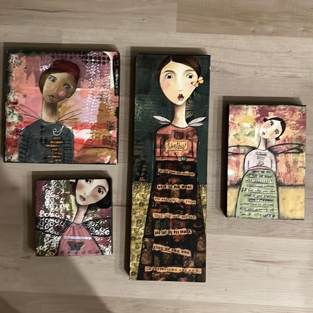 NOT FOR SALE. Multiple Kelly Rae Robert pieces of wall art
